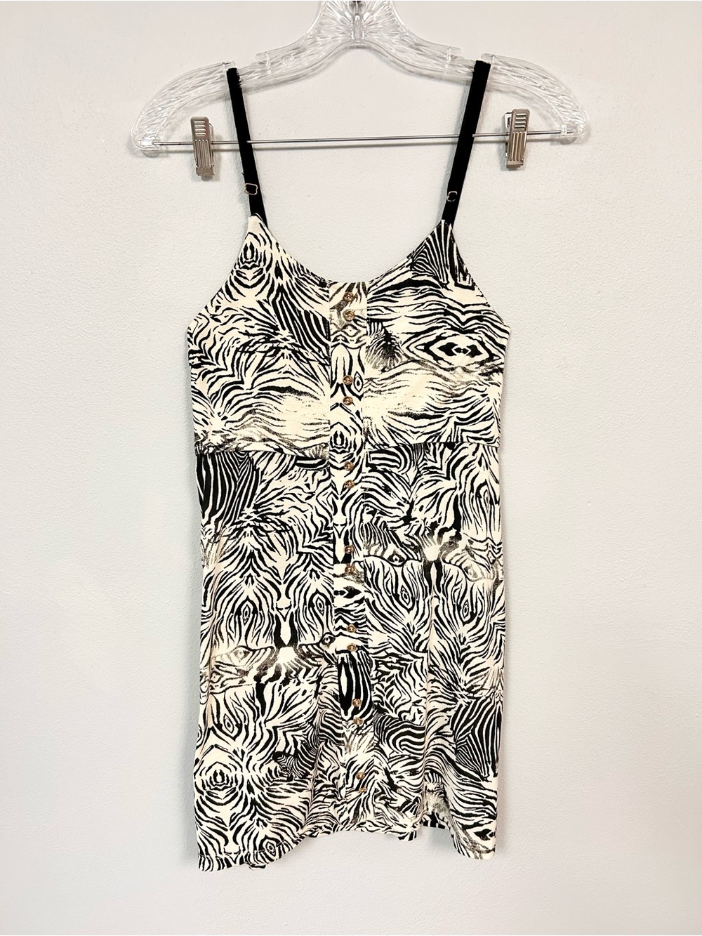 FARM RIO 🦓 Jersey Stretch Zebra Motif Mini Dress - Size XS
